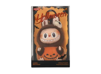 Pop Mart Labubu Happy Halloween Party Series-Sitting Pumpkin Vinyl Plush Pendant